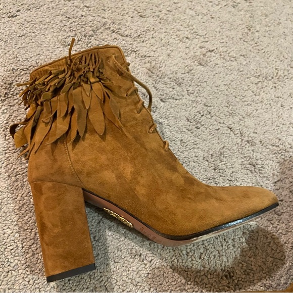 Aquazzura Suede Fringe Booties - Picture 16 of 17